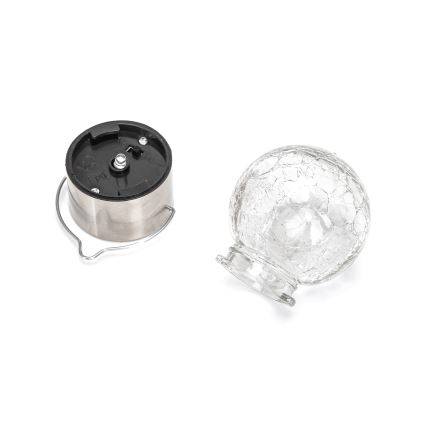 Aigostar - LED-Solarleuchte LED/0,006W/1,2V matt Chrom 6500K IP44