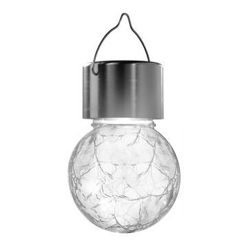 Aigostar - LED-Solarleuchte LED/0,006W/1,2V matt Chrom 6500K IP44