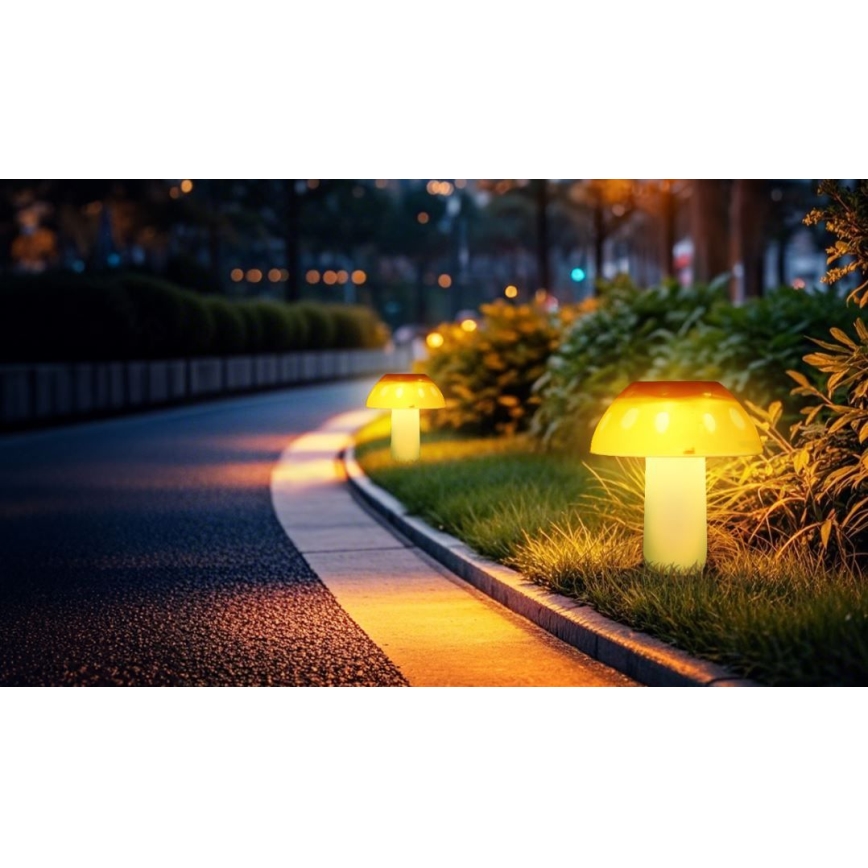 Aigostar - LED-Solarleuchte LED/0,024W/1,2V 200 mAh 2700K IP44 Steinpilz