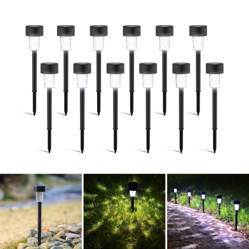 Aigostar - LED-Solarleuchte LED/0,06W/2V 32,7 cm 6500K IP44 600 mAh schwarz