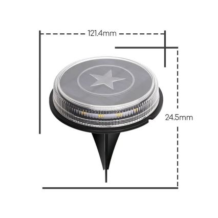Aigostar - LED-Solarleuchte LED/0,6W/5,5V 24,5 cm 500 mAh 3200K IP66 schwarz