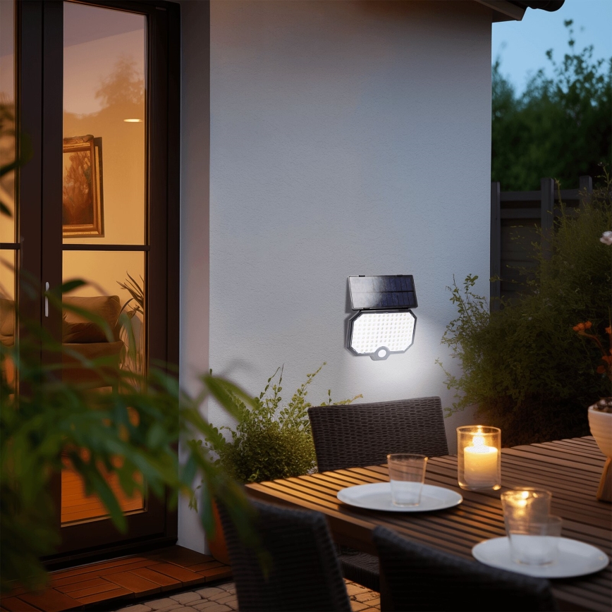 Aigostar - LED Solarleuchte mit Bewegungsmelder LED/2,4W/3,7V 1800 mAh IP65