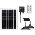 Aigostar - LED-Solarleuchte mit Sensor 2x LED/70 W/12 V 12000 mAh 6500 K IP65 Ø 23,5 cm + Fernbedienung