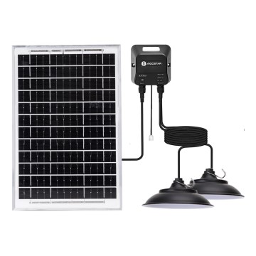 Aigostar - LED-Solarleuchte mit Sensor 2xLED/35W/12V 6000 mAh 6500K IP65 Ø 15 cm + Fernbedienung