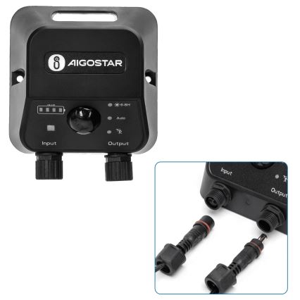 Aigostar - LED-Solarlampe mit Sensor LED/70 W/12 V 6000 mAh 6500 K IP65 Ø 12 cm + Fernbedienung
