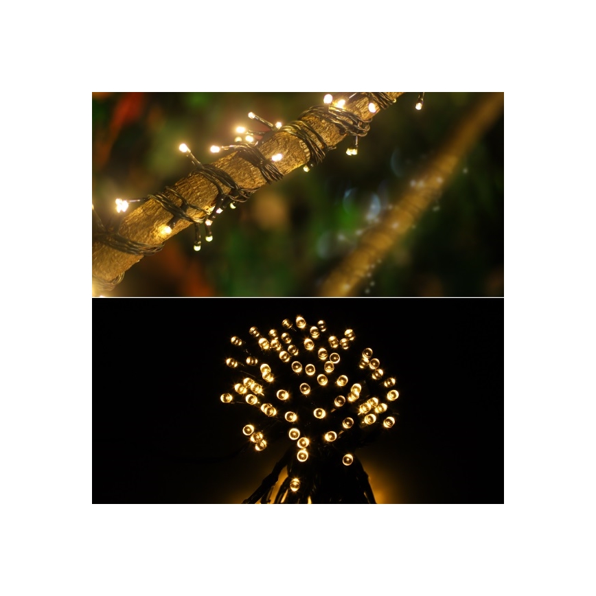 Aigostar - LED-Solarlichterkette 100xLED/12m 300 mAh IP65 warmweiβ