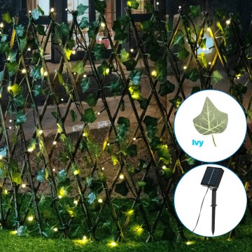 Aigostar - LED-Solarlichterkette 102xLED/2x0,7m IP65 300 mAh warmweiβ ivy