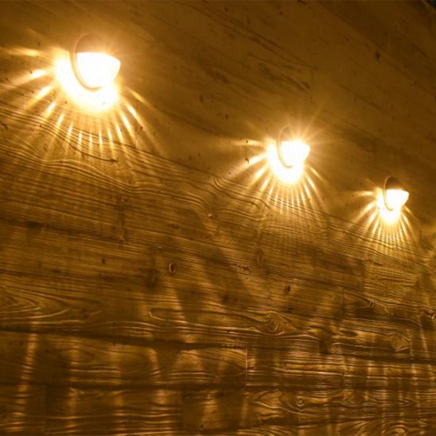 Aigostar - LED-Solarwandleuchte LED/2W/1,2V schwarz 300 mAh 2700K IP44