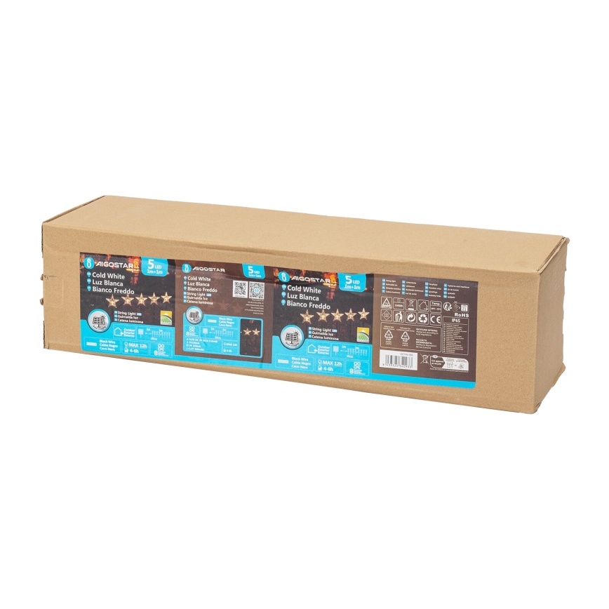 Aigostar - LED-Solarweihnachtslicht LED/0,054W/1,2V 1m IP65 800 mAh kaltweiß