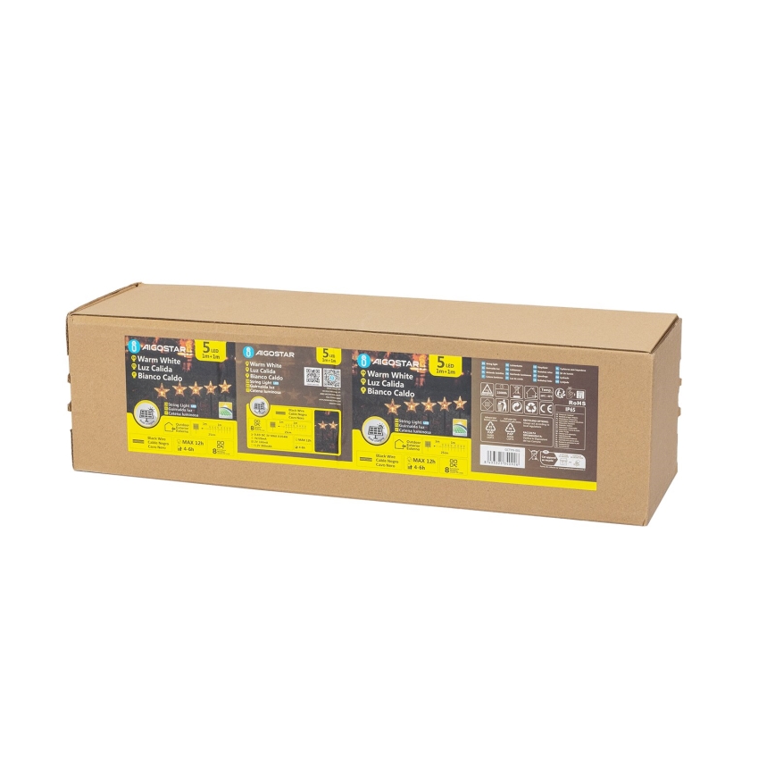 Aigostar - LED-Solarweihnachtslicht LED/0,054W/1,2V 1m IP65 800 mAh warmweiβ