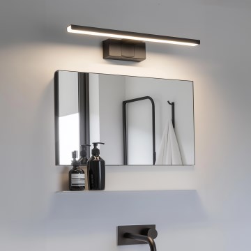 Aigostar - LED-Spiegelleuchte für Badezimmer, 8 W, 230 V, 4000 K, 40 cm, IP44, schwarz