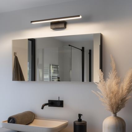 Aigostar - LED-Spiegelleuchte für Badezimmer, 8 W, 230 V, 4000 K, 40 cm, IP44, schwarz