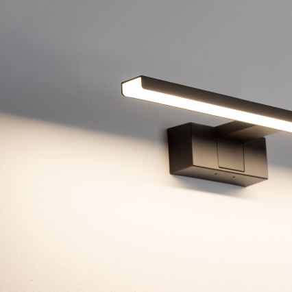 Aigostar - LED-Spiegelleuchte für Badezimmer, 8 W, 230 V, 4000 K, 40 cm, IP44, schwarz
