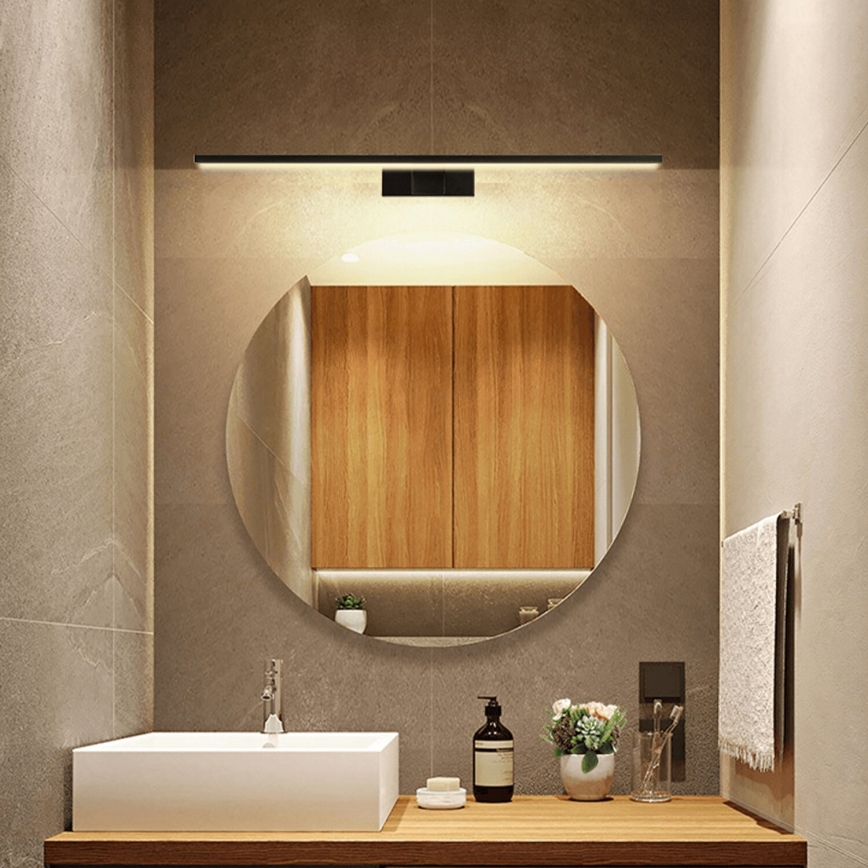 Aigostar - LED-Spiegelleuchte für das Badezimmer / 12W / 230V / 4000K / 60 cm / IP44 / schwarz