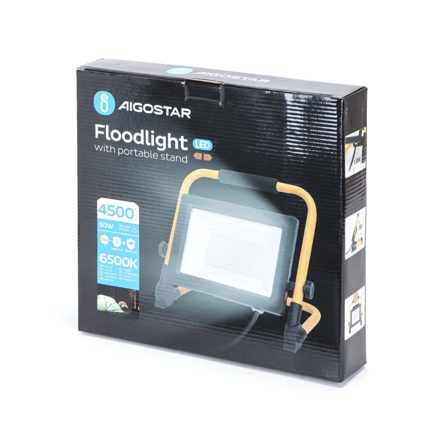 Aigostar - LED Strahler mit Stativ LED/50W/230V 6500K IP65