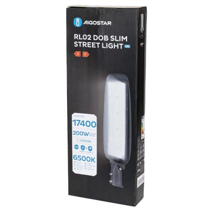 Aigostar - LED-Straßenleuchte SLIM LED/200W/230V 6500K IP65