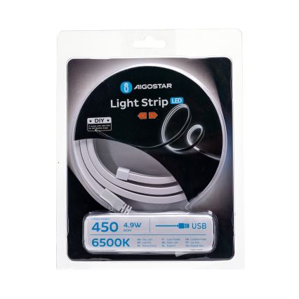 Aigostar - LED-Streifen 1m LED/4,9W/5V 6500K IP65