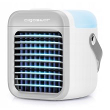 Aigostar - LED Tragbarer Luftkühler 3in1 LED/8W/5V weiß/grau