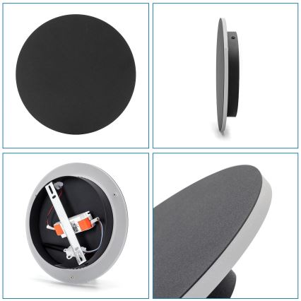 Aigostar - LED-Wandbeleuchtung LED/12W/230V 6500K 25 cm schwarz