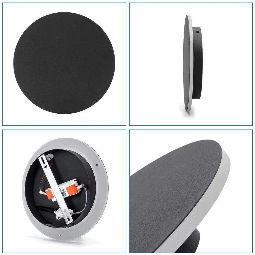 Aigostar - LED-Wandbeleuchtung LED/12W/230V 6500K 25 cm schwarz