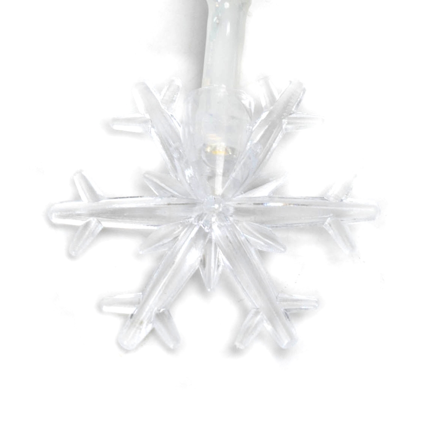 Aigostar - LED-Weihnachts-Lichterkette, 10 LEDs, 3×AA-Betrieb, 1,5 m, warmweiß, Schneeflocken-Design