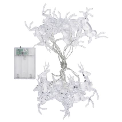 Aigostar - LED Weihnachts-Lichterkette 10xLED/3xAA 1,5m warmweiß Rentiere