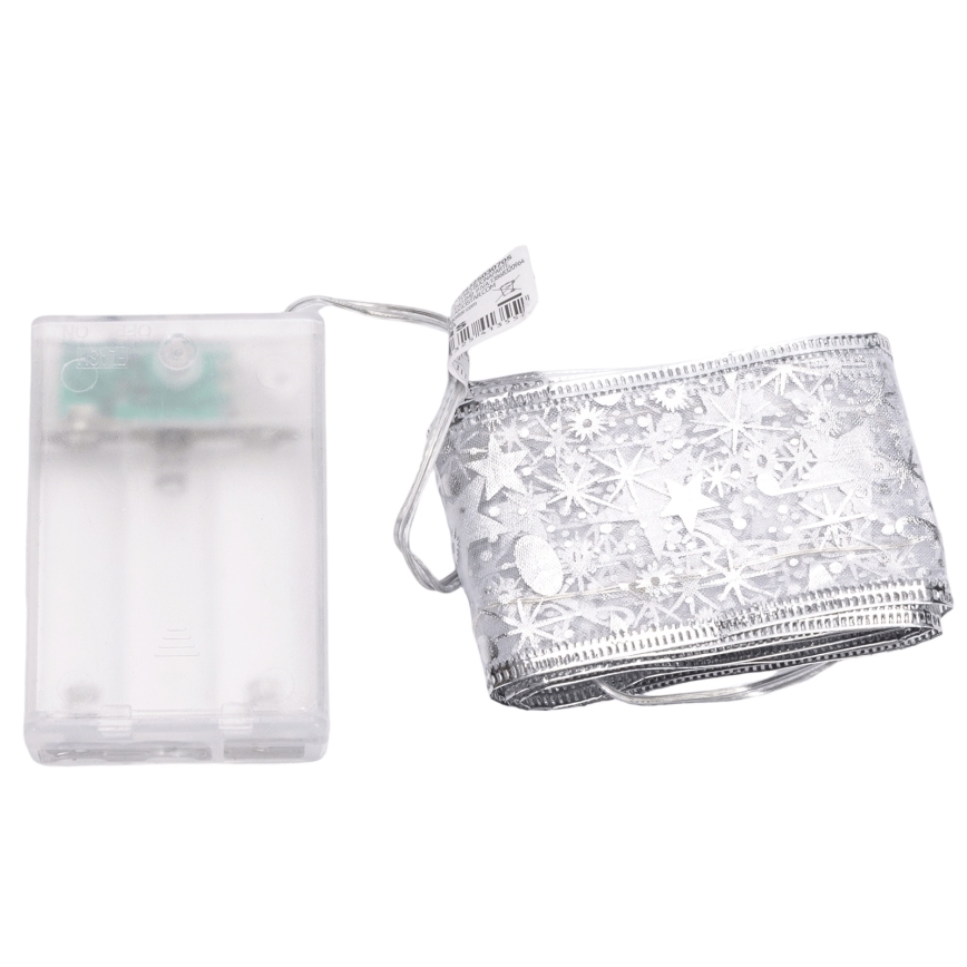 Aigostar - LED Weihnachtskette 20xLED/3xAA 2 m warmweiß silber