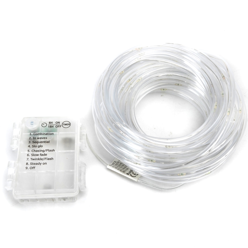 Aigostar - LED-Außen-Weihnachtslichterkette 100xLED/8 Funktionen 3xAA 10,3 m IP44 mehrfarbig