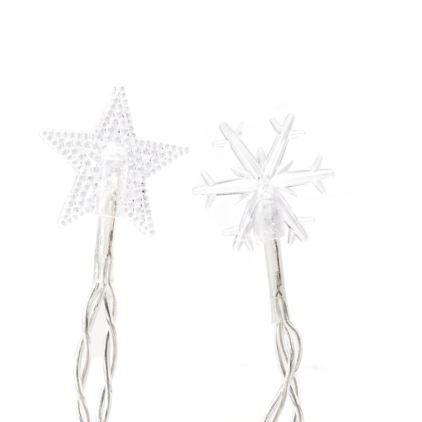 Aigostar - LED-Lichterkette für den Außenbereich, 25 LEDs / 8 Funktionen, 3×AA, 2,5 m, IP44, kaltweiß