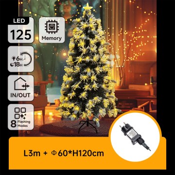 Aigostar - LED-Weihnachtsbaum für den Außenbereich, 125 LEDs, 8 Funktionen, 1,2 m, IP44, warmweiß
