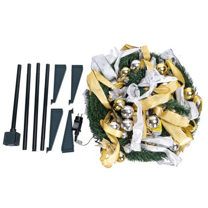 Aigostar - LED-Weihnachtsbaum für den Außenbereich 150 LEDs 1,8 m IP44 weiß/gold warmweiß