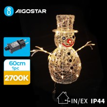 Aigostar - LED-Weihnachtsdeko für den Außenbereich LED/3,6W/31/230V 2700K 60 cm IP44 Schneemann