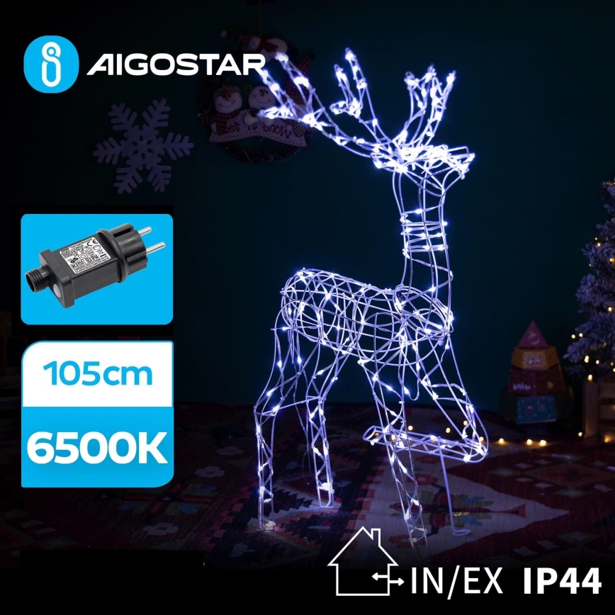 Aigostar - LED-Weihnachtsdeko für den Außenbereich LED/3,6W/31/230V 6500K 105 cm IP44 Rentier