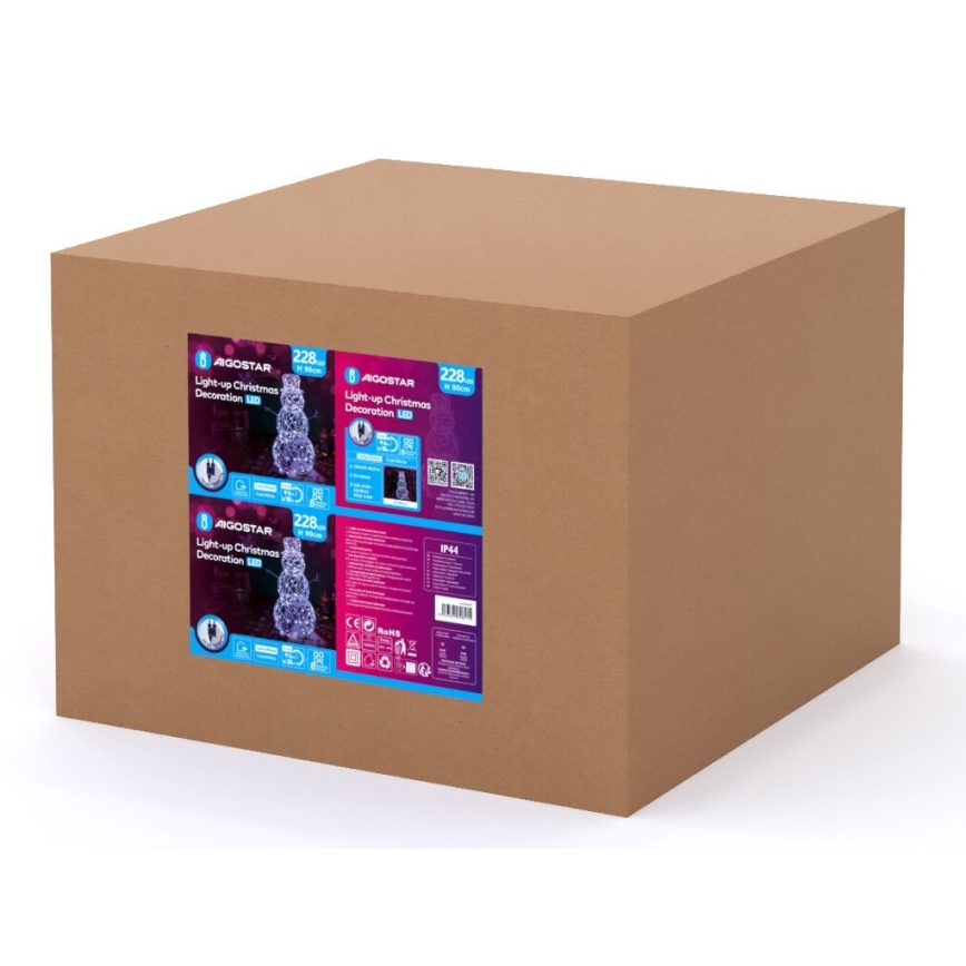Aigostar - LED-Weihnachtsdeko für den Außenbereich LED/3,6W/31/230V 6500K 90cm IP44 Schneemann