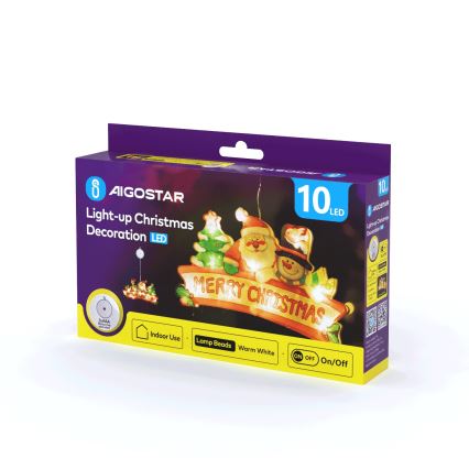 Aigostar - LED Weihnachtsdekoration 10xLED/3xAAA Frohe Weihnachten 13 cm