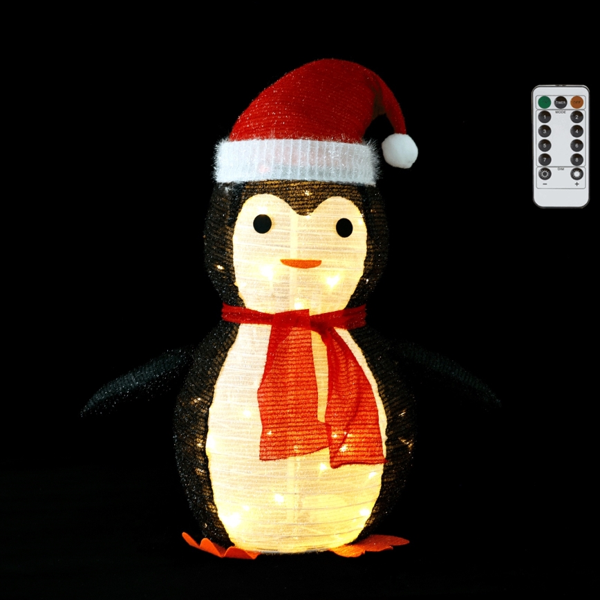 Aigostar - LED-Weihnachtsdekoration für den Außenbereich 50xLED/3xAA 0,7m IP44 Pinguin + Fernbedienung