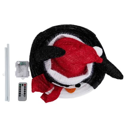 Aigostar - LED-Weihnachtsdekoration für den Außenbereich 50xLED/3xAA 0,7m IP44 Pinguin + Fernbedienung