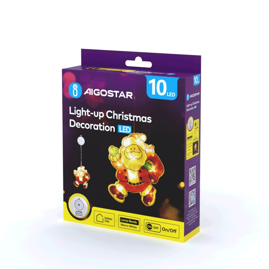 Aigostar - LED-Weihnachtsdekoration LED/3xAAA Santa 20cm