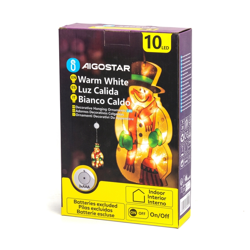 Aigostar - LED-Weihnachtsdekoration LED/3xAAA Schneemann 25cm
