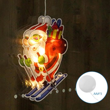 Aigostar - LED-Weihnachtsdekoration LED/3xAAA Weihnachtsmann auf Skiern 23cm