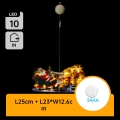 Aigostar - LED Weihnachtsdekoration LED/3xAAA Weihnachtsmann mit Rentieren 13,4 cm