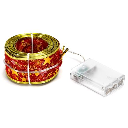 Aigostar - LED-Weihnachtslichterkette 100xLED/3xAA 10 m warmweiß/rot