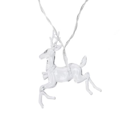 Aigostar - LED-Weihnachtskette 10xLED/3xAA 1,5 m warmweiß, mit Hirschmotiven