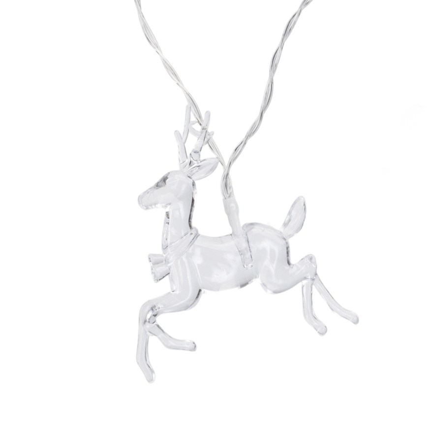 Aigostar - LED-Weihnachtskette 10xLED/3xAA 1,5 m warmweiß, mit Hirschmotiven