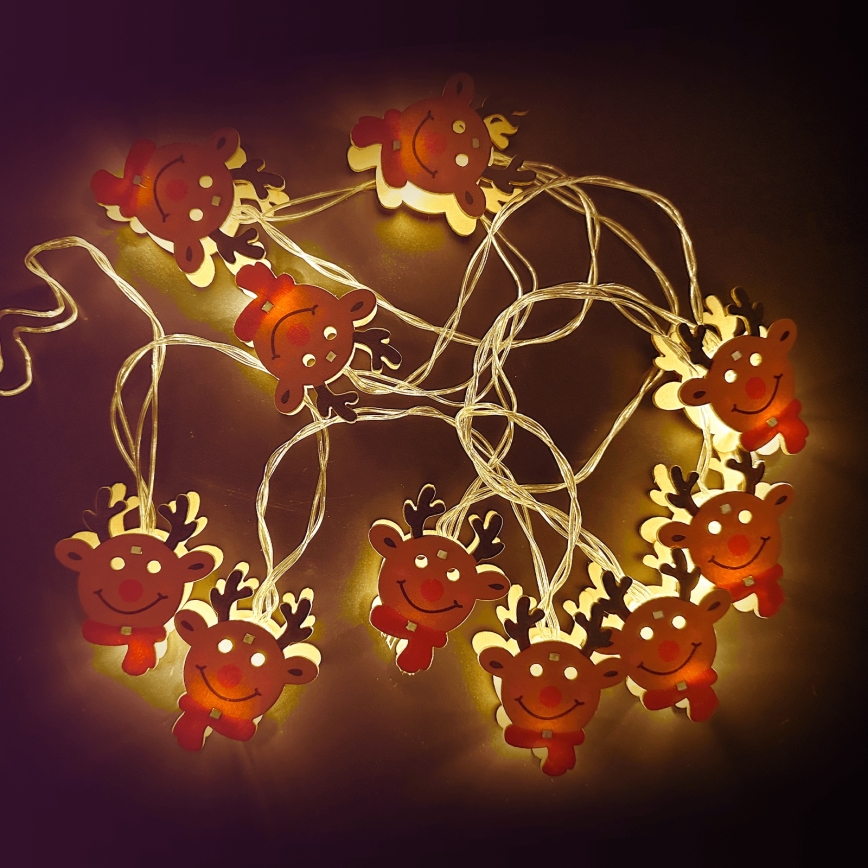 Aigostar - LED Weihnachtskette 20xLED/3xAA 3m warmweiß Rentier