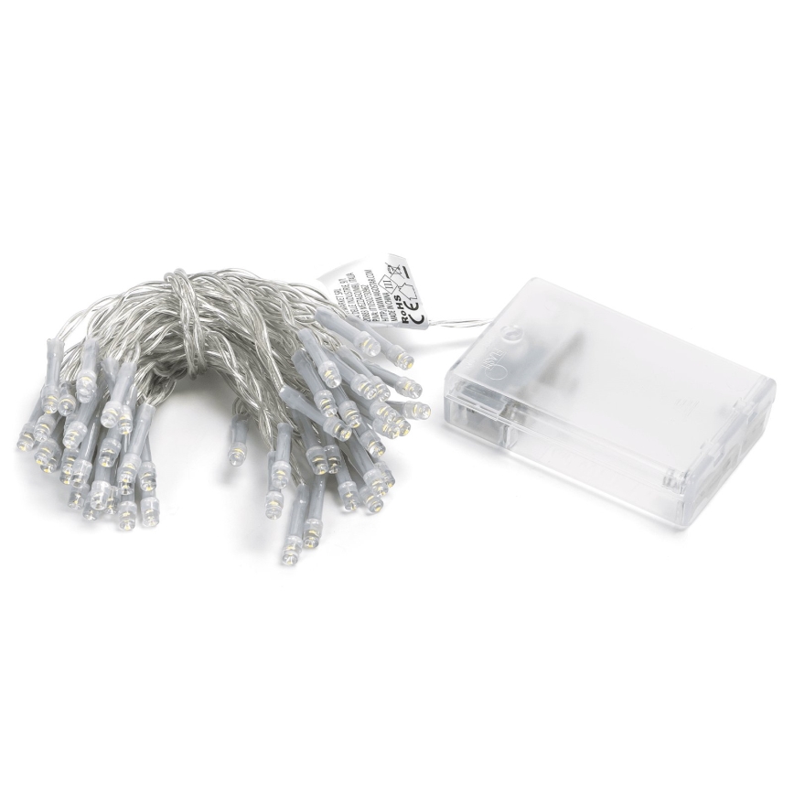 Aigostar - LED Weihnachtskette 50xLED/3xAA 5,3m warmweiß