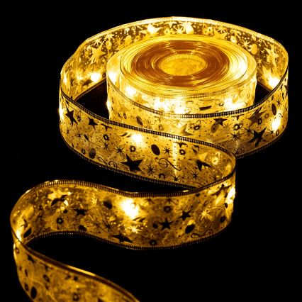 Aigostar - LED-Weihnachtskette 50xLED/3xAA 5m warmweiß, goldfarben