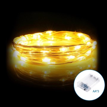 Aigostar - LED-Weihnachtslichterkette 100xLED/3xAA 10,3m warmweiß