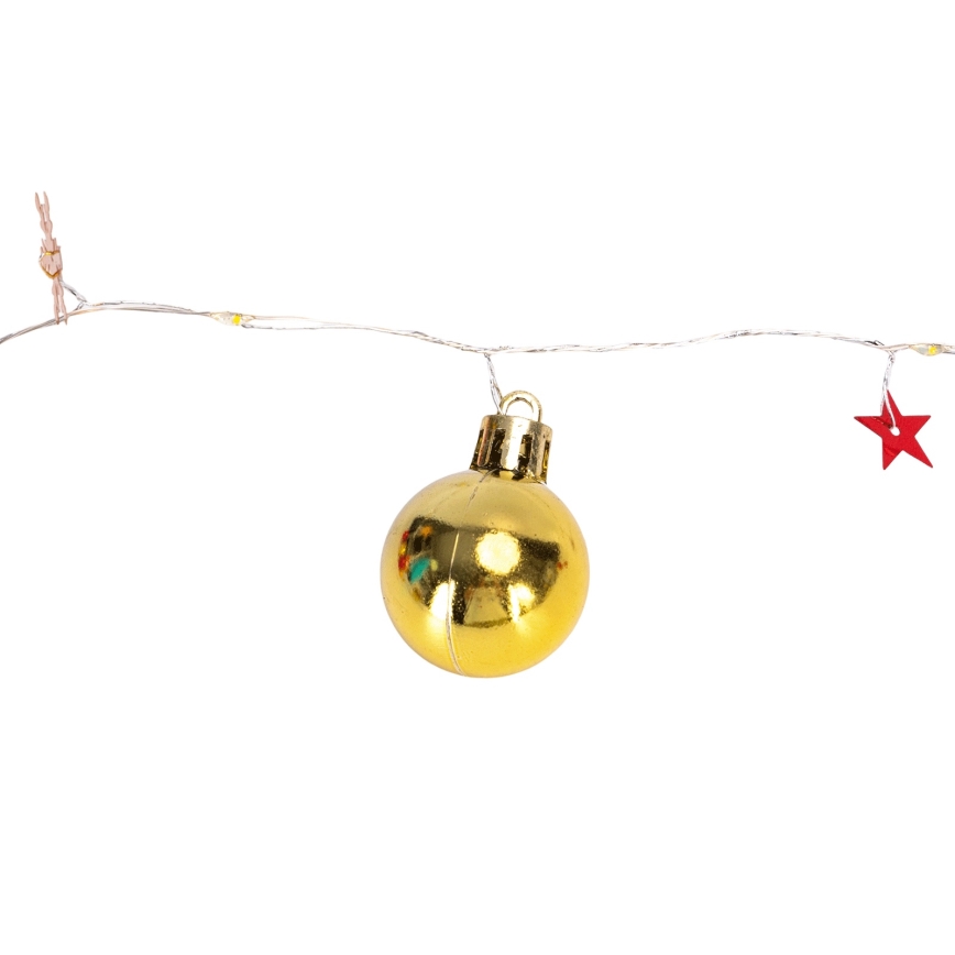 Aigostar - LED-Weihnachtslichterkette 20 LEDs / 3×AA, 2 m, warmweiß