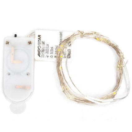 Aigostar - LED-Weihnachtslichterkette 20xLED/2x3V 2m warmweiß